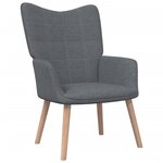 vidaXL Chaise de relaxation avec tabouret Gris foncé Tissu