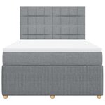 vidaXL Sommier à lattes de lit avec matelas Gris clair 140x190cm Tissu