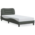 vidaXL Cadre de lit sans matelas gris foncé 90x190 cm tissu