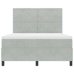 vidaXL Lit Sommier avec Matelas & Lumière LED Gris clair 140x200 cm Velours