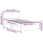 vidaXL Cadre de lit avec tête de lit sonoma gris 100x200 cm