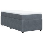 vidaXL Sommier à lattes de lit et matelas Gris foncé 90x200 cm Velours