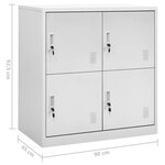 vidaXL Armoires à casiers 2 Pièces Gris clair 90x45x92 5 cm Acier