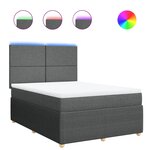vidaXL Sommier à lattes de lit avec matelas Gris foncé 140x190cm Tissu