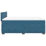 vidaXL Sommier à lattes de lit et matelas Bleu foncé 140x190cm Velours