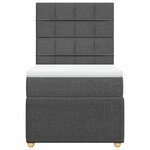 vidaXL Sommier à lattes de lit avec matelas Gris foncé 90x200 cm Tissu