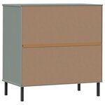 vidaXL Buffet avec 3 tiroirs Gris 77x40x79 5 cm Bois massif OSLO
