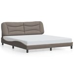 vidaXL Cadre de lit avec LED sans matelas taupe 180x200 cm tissu