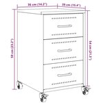 vidaXL Table de chevet blanc 36x39x59 cm acier