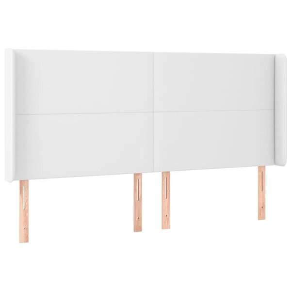 vidaXL Tête de lit avec oreilles Blanc 183x23x118/128 cm Similicuir