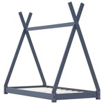 vidaXL Cadre de lit d'enfant Gris  Bois de pin massif 90 x 200 cm
