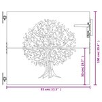vidaXL Portail de jardin 85x100 cm acier corten conception de l'arbre