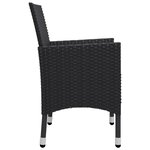vidaXL Ensemble de bistro de jardin 3 Pièces poly rotin et verre trempé