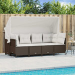vidaXL Salon de jardin avec coussins 5 Pièces marron résine tressée