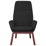 vidaXL Chaise de relaxation avec repose-pied Noir Tissu