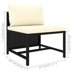 Salon de jardin meuble d'extérieur ensemble de mobilier 6 pièces avec coussins résine tressée noir 02_0016916
