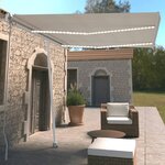 vidaXL Auvent manuel rétractable avec LED 350x250 cm Crème