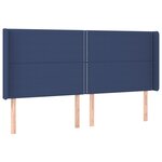 vidaXL Sommier à lattes de lit matelas et LED Bleu 180x200 cm Tissu