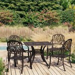 vidaXL Ensemble de bistro 5 Pièces Aluminium coulé Bronze