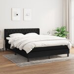 vidaXL Sommier à lattes de lit avec matelas Noir 140x200 cm Tissu