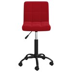 Chaise fauteuil siège pivotante de bureau informatique étude velours rouge 02_0024175