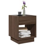 vidaXL Table basse avec LED infini chêne marron 40x40x50 cm
