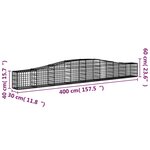 vidaXL Paniers à gabions arqués 5 Pièces 400x30x40/60 cm Fer galvanisé