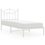 vidaXL Cadre de lit métal avec tête de lit blanc 90x190 cm