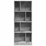 vidaXL Bibliothèque gris béton 57x28 5x141 cm bois d'ingénierie