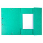 Chemises À Élastiques Carte Lustrée 3 Rabats Monobloc - Vert - X 50 - Exacompta