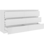 Commode CHELSEA 6 Tiroirs - Couleur blanc mat - 154 x 42 2 x 79 9 cm