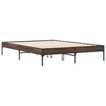 vidaXL Cadre de lit chêne marron 120x190 cm bois d'ingénierie et métal