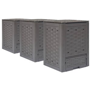 vidaXL Composteurs de jardin 3 Pièces 60x60x83 cm 900 L Plastique rotin