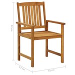 vidaXL Chaises de jardin lot de 6 Bois d'acacia massif
