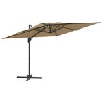 vidaXL Parasol cantilever à double toit Taupe 400x300 cm