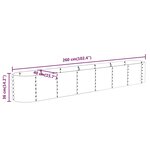 vidaXL Lit surélevé de jardin Acier enduit de poudre 260x40x36 cm Vert