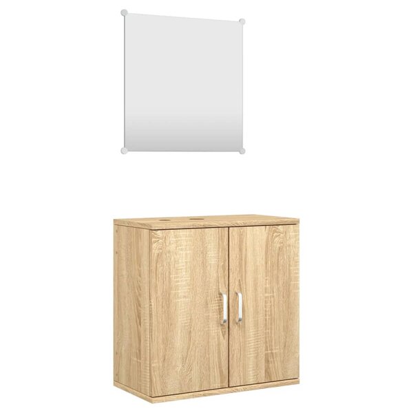 vidaXL Ensemble de meubles salle de bain 2 Pièces chêne bois d'ingénierie