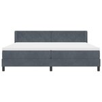 Lit Box Spring vidaXL avec Matelas Gris Foncé 200x200 cm Velours