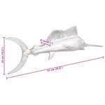 vidaXL Poisson Épée Murale Argent 91x8x26 cm Aluminium