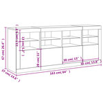 vidaXL Buffet avec lumières LED noir 163x37x67 cm