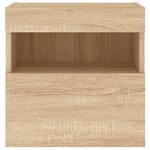 vidaXL Meubles TV muraux lumières LED 2 Pièces chêne sonoma 40x30x40 cm