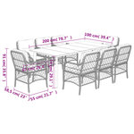 vidaXL Ensemble à manger de jardin et coussins 9 Pièces marron poly rotin