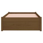 vidaXL Cadre de lit Marron miel Bois massif 75x190 cm Petit simple