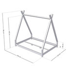 Lit Tipi enfant bois massif naturel vernis 120 x 190 cm