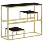 vidaXL Table console doré acier inoxydable et verre trempé