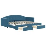 vidaXL Lit de jour avec gigogne et tiroirs sans matelas bleu 90x200 cm