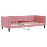 vidaXL Lit de jour avec gigogne et matelas rose 90x200 cm velours