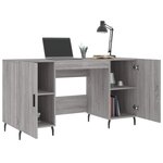 Bureau table poste de travail meuble d'ordinateur informatique étude sonoma 140 x 50 x 75 cm bois d'ingénierie gris 02_0023951
