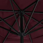 vidaXL Parasol de jardin et mât en aluminium 600 cm rouge bordeaux