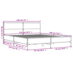 vidaXL Cadre de lit sonoma gris 135x190 cm bois d'ingénierie et métal